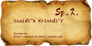 Szalók Kristóf névjegykártya