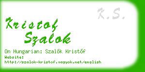 kristof szalok business card